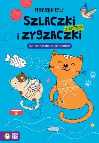 Przedszkolak rysuje. Szlaczki i zygzaczki z kotem. Autor: Praca zbiorowa. Dobreksiazki.pl Okładka książki Przedszkolak rysuje. Szlaczki i zygzaczki z kotem