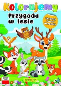 Przygoda w lesie. Kolorujemy. Autor: Opracowanie zbiorowe. Dobreksiazki.pl Okładka książki Przygoda w lesie. Kolorujemy