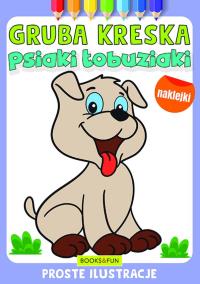 Psiaki łobuziaki. Gruba kreska. Autor: Opracowanie zbiorowe. Dobreksiazki.pl Okładka książki Psiaki łobuziaki. Gruba kreska