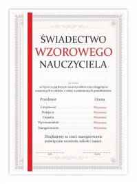 Świadectwo A4 nauczyciela - Czerwony pasek 10szt. Wydawca: LearnHow. Dobreksiazki.pl Opakowanie Świadectwo A4 nauczyciela - Czerwony pasek 10szt