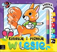 W lesie. Kredka segmentowa. Koloruję i poznaję. Autor: Opracowanie zbiorowe. Dobreksiazki.pl Okładka książki W lesie. Kredka segmentowa. Koloruję i poznaję