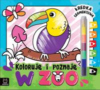 W zoo. Kredka segmentowa. Koloruję i poznaję. Autor: Opracowanie zbiorowe. Dobreksiazki.pl Okładka książki W zoo. Kredka segmentowa. Koloruję i poznaję