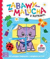 Zabawy malucha z kotkiem. Aktywizująca książeczka z naklejkami. Autor: Podgórska Anna. Dobreksiazki.pl Okładka książki Zabawy malucha z kotkiem. Aktywizująca książeczka z naklejkami