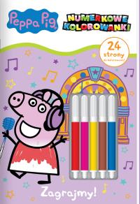 Zagrajmy! Świnka Peppa. Numerkowe kolorowanki. Autor: Opracowanie zbiorowe. Dobreksiazki.pl Okładka książki Zagrajmy! Świnka Peppa. Numerkowe kolorowanki