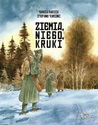 Ziemia, niebo, kruki. Autor: Teresa Radice, Stefano Turcioni. Dobreksiazki.pl Okładka książki Ziemia, niebo, kruki