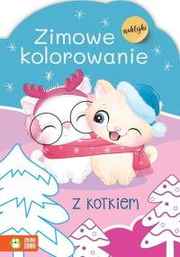 Zimowe kolorowanie z kotkiem. Autor: Opracowanie zbiorowe. Dobreksiazki.pl Okładka książki Zimowe kolorowanie z kotkiem
