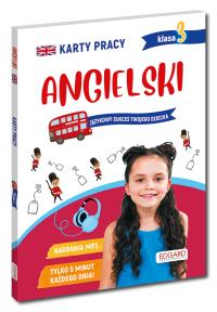 Angielski. Klasa 3. Karty pracy. Autor: Sabina Piłat. Dobreksiazki.pl Okładka książki Angielski. Klasa 3. Karty pracy