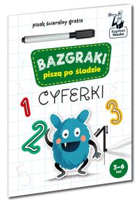 Bazgraki piszą po śladzie. Cyferki. Autor: Opracowanie zbiorowe. Dobreksiazki.pl Okładka książki Bazgraki piszą po śladzie. Cyferki
