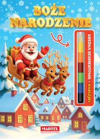Boże Narodzenie. Kolorowanka z naklejkami (modułowa kredka). Autor: Wiktoria Kohnke. Dobreksiazki.pl Okładka książki Boże Narodzenie. Kolorowanka z naklejkami (modułowa kredka)
