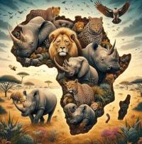 Opakowanie Diamentowa Mozaika Afryka kontynent zwierząt NO-2001761