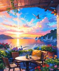 Opakowanie Diamentowa Mozaika Dom świt na patio NO-2000154