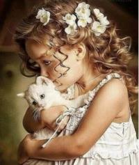 Opakowanie Diamentowa Mozaika Dziewczynka z kotkiem NO-1009643