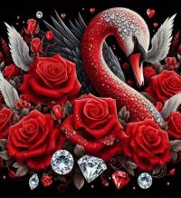 Opakowanie Diamentowa Mozaika Łabędź Róże i diamenty NO-2001765