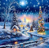 Opakowanie Diamentowa Mozaika Zima Krajobraz Bożonarodzeniowy NO-2003018