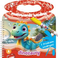 Dinozaury. Zadanka & malowanki wodne. Autor: Wioleta Żyłowska. Dobreksiazki.pl Okładka książki Dinozaury. Zadanka & malowanki wodne