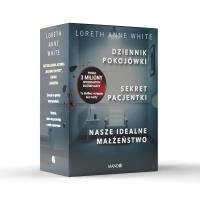 Dziennik pokojówki, Sekret pacjentki, Nasze idealne małżeństwo. Autor: Loreth Anne White. Dobreksiazki.pl Okładka książki Dziennik pokojówki, Sekret pacjentki, Nasze idealne małżeństwo
