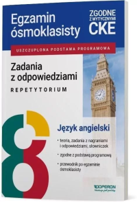 Egzamin ósmoklasisty SP 8 J. ang. Repetytorium. Autor: Praca zbiorowa. Dobreksiazki.pl Okładka książki Egzamin ósmoklasisty SP 8 J. ang. Repetytorium