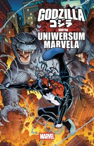 Okładka książki Godzilla kontra uniwersum Marvela