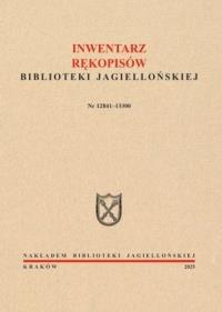 Okładka książki Inwentarz rękopisów BJ. Nr 12841-13300