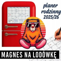 Kalendarz 2025/26 planer rodzinny magnes Kapibara. Wydawca: Evena. Dobreksiazki.pl Opakowanie Kalendarz 2025/26 planer rodzinny magnes Kapibara