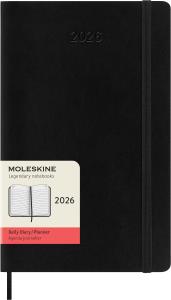 Kalendarz 2026 12M Moleskine L dzienny miękka oprawa czarny 13x21cm. Wydawca: Moleskine. Dobreksiazki.pl Opakowanie Kalendarz 2026 12M Moleskine L dzienny miękka oprawa czarny 13x21cm