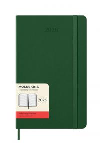 Kalendarz 2026 12M Moleskine L dzienny Myrtle Green 13x21cm. Wydawca: Moleskine. Dobreksiazki.pl Opakowanie Kalendarz 2026 12M Moleskine L dzienny Myrtle Green 13x21cm
