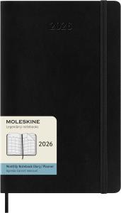 Kalendarz 2026 12M Moleskine L miękka oprawa czarny 13x21cm. Wydawca: Moleskine. Dobreksiazki.pl Opakowanie Kalendarz 2026 12M Moleskine L miękka oprawa czarny 13x21cm