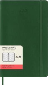 Kalendarz 2026 12M Moleskine L oprawa miękka dzienny Myrtle Green 13x21cm. Wydawca: Moleskine. Dobreksiazki.pl Opakowanie Kalendarz 2026 12M Moleskine L oprawa miękka dzienny Myrtle Green 13x21cm