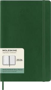 Kalendarz 2026 12M Moleskine L tygodniowy miękka oprawa Myrtle green 13x21cm. Wydawca: Moleskine. Dobreksiazki.pl Opakowanie Kalendarz 2026 12M Moleskine L tygodniowy miękka oprawa Myrtle green 13x21cm