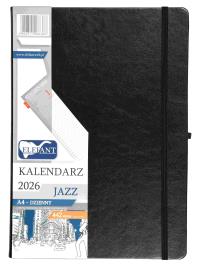 Kalendarz 2026 A4 dzienny Jazz czarny. Wydawca: ELEFANT. Dobreksiazki.pl Opakowanie Kalendarz 2026 A4 dzienny Jazz czarny