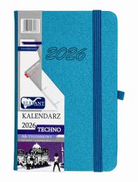 Kalendarz 2026 A6 tygodniowy Techno turkusowy. Wydawca: ELEFANT. Dobreksiazki.pl Opakowanie Kalendarz 2026 A6 tygodniowy Techno turkusowy