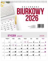 Kalendarz 2026 Biurkowy Miesięczny 24x15cm. Wydawca: O-press. Dobreksiazki.pl Opakowanie Kalendarz 2026 Biurkowy Miesięczny 24x15cm