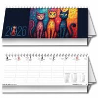 Kalendarz 2026 biurkowy tygodniowy poziomy koty. Wydawca: Evena. Dobreksiazki.pl Opakowanie Kalendarz 2026 biurkowy tygodniowy poziomy koty