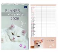 Kalendarz 2026 planner rodzinny 25x43 Zwierzaki. Wydawca: INTERDRUK. Dobreksiazki.pl Opakowanie Kalendarz 2026 planner rodzinny 25x43 Zwierzaki