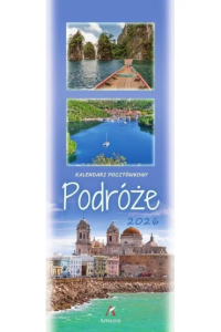 Kalendarz 2026 pocztówkowy 12,5x33cm Podróże. Wydawca: Artsezon. Dobreksiazki.pl Opakowanie Kalendarz 2026 pocztówkowy 12,5x33cm Podróże