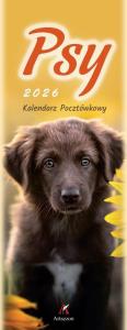 Kalendarz 2026 pocztówkowy 12,5x33cm Psy. Wydawca: Artsezon. Dobreksiazki.pl Opakowanie Kalendarz 2026 pocztówkowy 12,5x33cm Psy