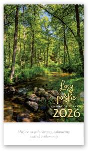 Kalendarz 2026 reklamowy Lasy polskie. Wydawca: Lucrum. Dobreksiazki.pl Opakowanie Kalendarz 2026 reklamowy Lasy polskie