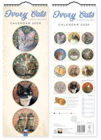 Opakowanie Kalendarz 2026 ścienny paskowy Ivory Cats