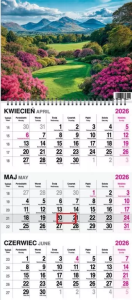 Kalendarz 2026 trójdzielny na spirali Ogród. Wydawca: O-press. Dobreksiazki.pl Opakowanie Kalendarz 2026 trójdzielny na spirali Ogród