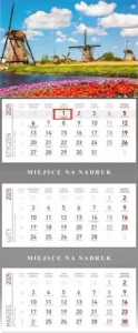 Kalendarz 2026 Trójdzielny Wiatraki. Wydawca: Wokół nas. Dobreksiazki.pl Opakowanie Kalendarz 2026 Trójdzielny Wiatraki
