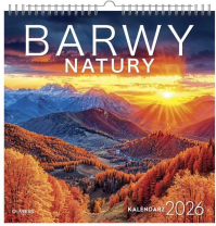 Kalendarz 2026 wieloplanszowy kwadrat Barwy Natury. Wydawca: O-press. Dobreksiazki.pl Opakowanie Kalendarz 2026 wieloplanszowy kwadrat Barwy Natury
