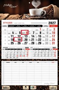 Opakowanie Kalendarz 2027 jednodzielny z planem zajęć kawa