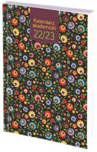 Kalendarz akademicki 2022/23 A5 tyg. PCV Flowers. Wydawca: Wokół nas. Dobreksiazki.pl Opakowanie Kalendarz akademicki 2022/23 A5 tyg. PCV Flowers