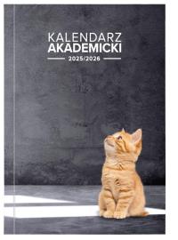Kalendarz akademicki 2025/2026 A5 tyg. PCV Kot. Wydawca: Wokół nas. Dobreksiazki.pl Opakowanie Kalendarz akademicki 2025/2026 A5 tyg. PCV Kot