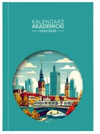 Kalendarz akademicki 2025/2026 A5 tyg. PCV Miasto. Wydawca: Wokół nas. Dobreksiazki.pl Opakowanie Kalendarz akademicki 2025/2026 A5 tyg. PCV Miasto