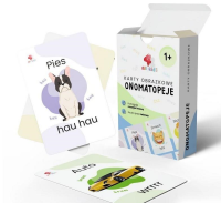 Karty edukacyjne Onomatopeje 34szt. Wydawca: All4Kids. Dobreksiazki.pl Opakowanie Karty edukacyjne Onomatopeje 34szt