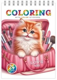 Kolorowanka 148x210 z naklejkami 12 stron Kotki. Wydawca: Fresh. Dobreksiazki.pl Opakowanie Kolorowanka 148x210 z naklejkami 12 stron Kotki