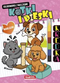 Kolorowanka z kredką Kotki i pieski. Autor: Praca zbiorowa. Dobreksiazki.pl Okładka książki Kolorowanka z kredką Kotki i pieski