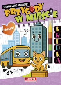 Kolorowanka z kredką Przygody w mieście. Autor: Praca zbiorowa. Dobreksiazki.pl Okładka książki Kolorowanka z kredką Przygody w mieście