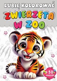 Kolorowanka Zwierzęta w zoo + 50 naklejek. Autor: Praca zbiorowa. Dobreksiazki.pl Okładka książki Kolorowanka Zwierzęta w zoo + 50 naklejek